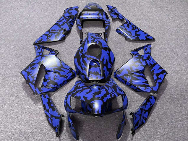 Lojas Carenagens Moto Honda CBR600RR 2003-2004 - Azul Preto Camouflage