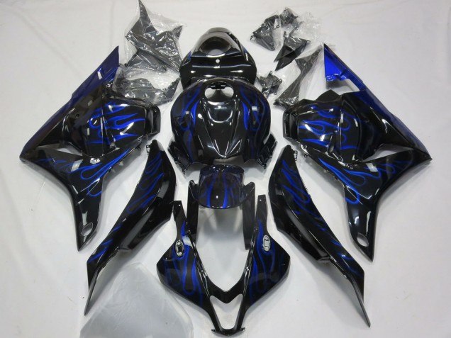 Lojas Carenagens Moto Honda CBR600RR 2009-2012 - Preto Brilhante Azul Chama