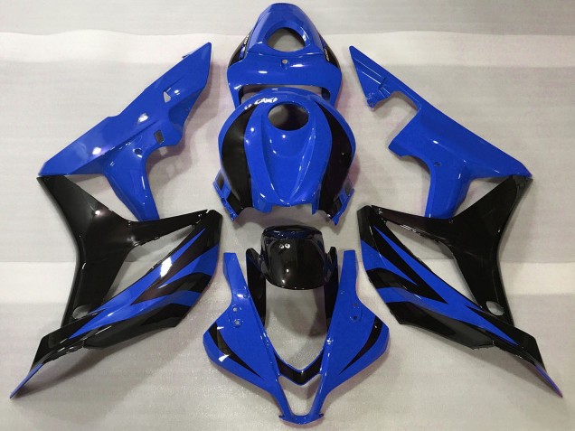 Lojas Carenagens Moto Honda CBR600RR 2007-2008 - Azul Preto Brilhante OEM Estilo