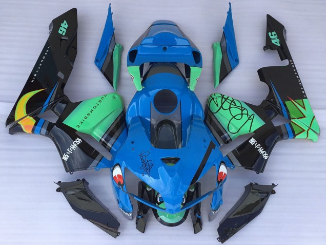 Lojas Carenagens Moto Honda CBR600RR 2005-2006 - Azul Verde Preto Tubarão
