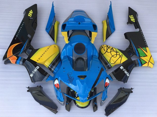Lojas Carenagens Moto Honda CBR600RR 2005-2006 - Azul Amarelo Preto Tubarão