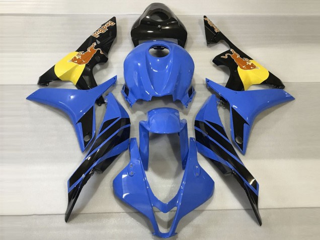 Lojas Carenagens Moto Honda CBR600RR 2007-2008 - Azul Amarelo Preto Brilhante Red Bull