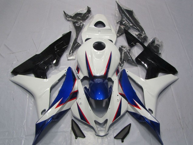 Lojas Carenagens Moto Honda CBR600RR 2007-2008 - Branco Azul Preto Brilhante OEM Estilo