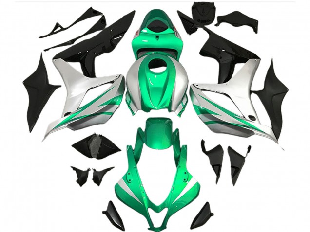 Lojas Carenagens Moto Honda CBR600RR 2007-2008 - Prata Verde Preto Brilhante OEM Estilo