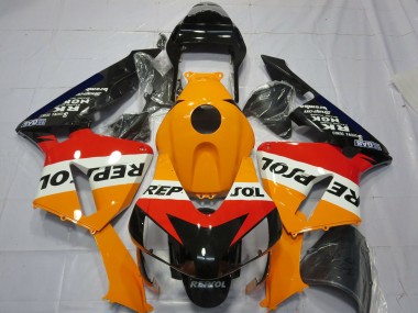 Lojas Kit Carenagem Moto Completa Honda CBR600RR 2003-2004 - Laranja Branco Vermelho Preto Brilhante Repsol