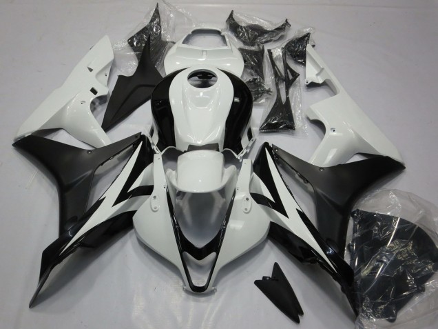 Lojas Kits Carenagem Moto Honda CBR600RR 2007-2008 - Branco Preto Fosco