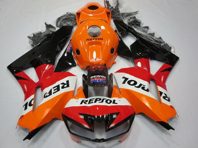 Lojas Carenagens Moto Honda CBR600RR 2013-2023 - Laranja Branco Vermelho Preto Brilhante Repsol