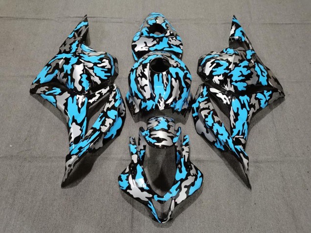 Lojas Carenagens Moto Honda CBR600RR 2009-2012 - Azul Prata Camouflage