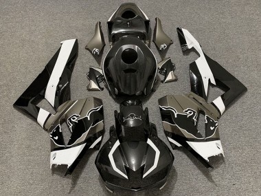 Lojas Carenagens Moto Honda CBR600RR 2013-2023 - Preto Fibra de Carbono Branco Touro