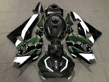Lojas Carenagens Moto Honda CBR600RR 2013-2023 - Preto Fibra de Carbono Branco Verde Touro