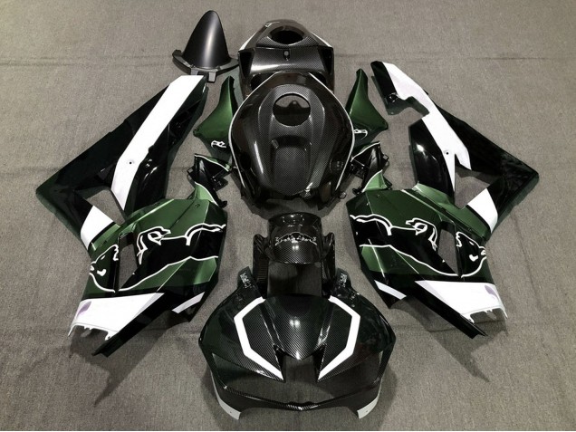 Lojas Carenagens Moto Honda CBR600RR 2013-2023 - Preto Fibra de Carbono Branco Verde Touro