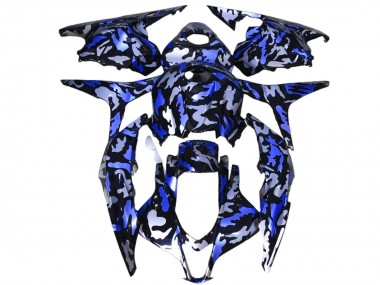 Lojas Carenagens Moto Honda CBR600RR 2009-2012 - Azul Branco Camouflage