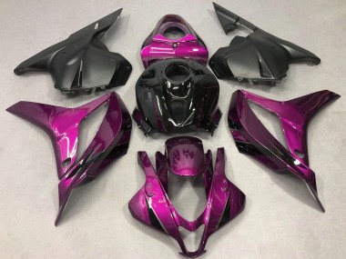 Lojas Carenagens Moto Honda CBR600RR 2009-2012 - Rosa Preto Brilhante OEM Estilo
