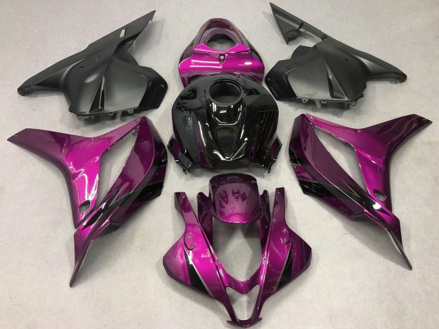 Lojas Carenagens Moto Honda CBR600RR 2009-2012 - Rosa Preto Brilhante OEM Estilo