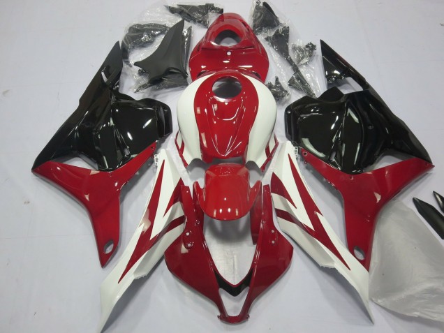 Lojas Carenagens Moto Honda CBR600RR 2009-2012 - Branco Vermelho Preto Brilhante OEM Estilo