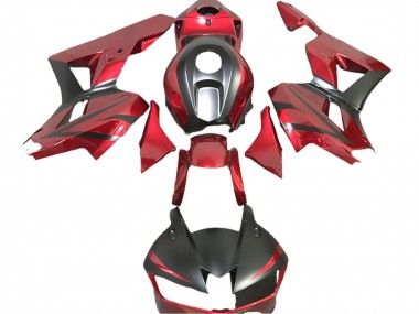Lojas Carenagens Moto Honda CBR600RR 2013-2023 - Vermelho Profundo Preto Fosco