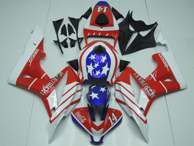 Lojas Carenagens Moto Honda CBR600RR 2007-2008 - Branco Vermelho Azul Estrela Geico 14