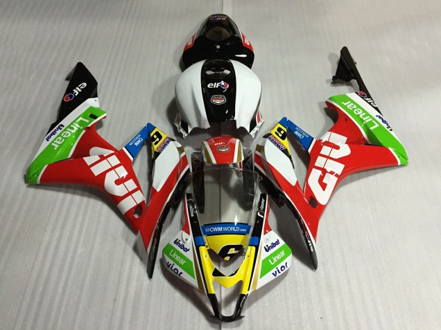 Lojas Carenagens Moto Honda CBR600RR 2007-2008 - Branco Vermelho Verde Amarelo Preto Brilhante Givi 6