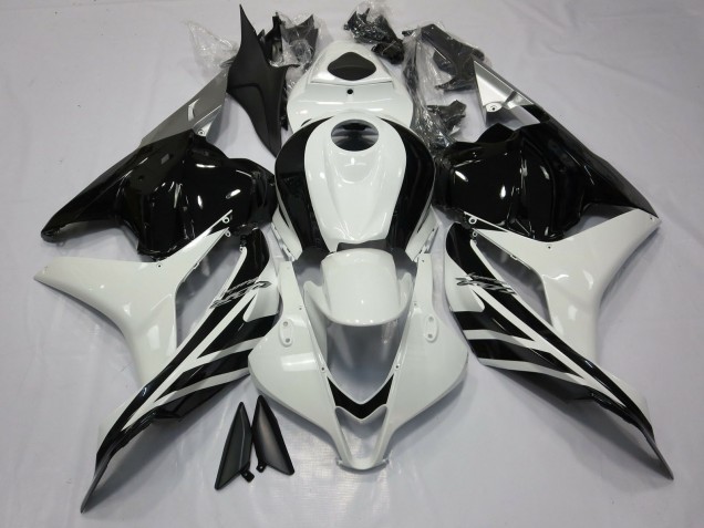 Lojas Carenagens Moto Honda CBR600RR 2009-2012 - Branco Preto Brilhante