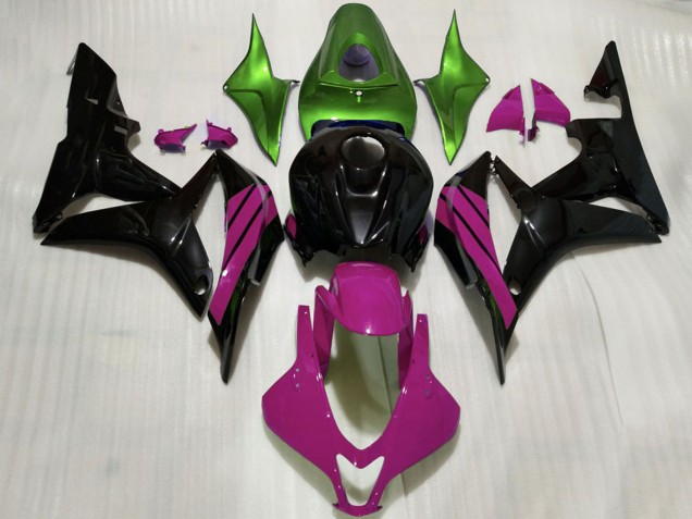 Lojas Carenagens Moto Honda CBR600RR 2007-2008 - Verde Rosa Preto Brilhante