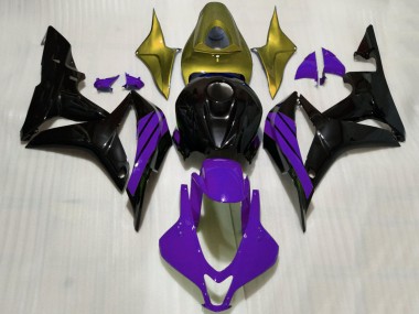Lojas Carenagens Moto Honda CBR600RR 2007-2008 - Ouro Roxo Preto Brilhante