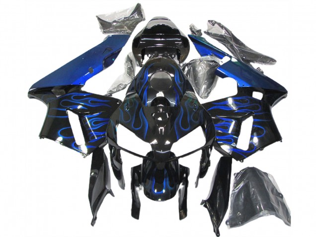 Lojas Carenagens Moto Honda CBR600RR 2005-2006 - Preto Brilhante Azul Chama