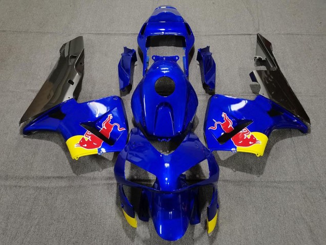 Lojas Carenagens Moto Honda CBR600RR 2003-2004 - Azul Amarelo Preto Brilhante Red Bull