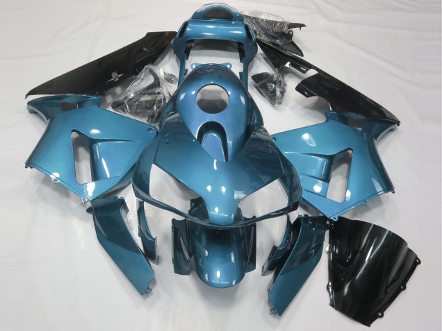 Lojas Carenagem Moto Honda CBR600RR 2003-2004 - Azul Claro Preto Brilhante