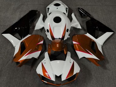 Lojas Carenagens Moto Honda CBR600RR 2013-2023 - Branco Laranja Escuro Preto Brilhante