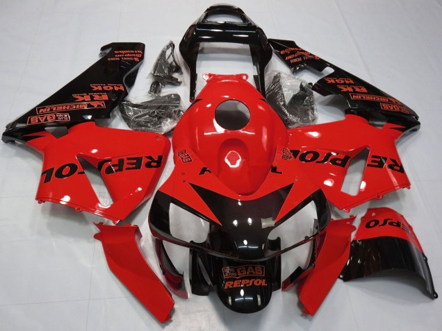 Lojas Carenagens Moto Honda CBR600RR 2003-2004 - Vermelho Preto Brilhante Repsol
