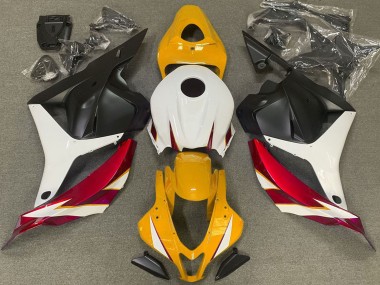 Lojas Carenagens Moto Honda CBR600RR 2009-2012 - Branco Vermelho Amarelo Preto Fosco