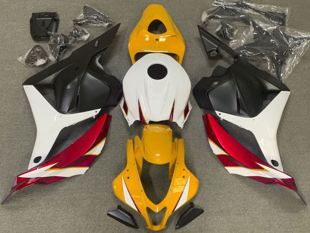 Lojas Carenagens Moto Honda CBR600RR 2009-2012 - Branco Vermelho Amarelo Preto Fosco