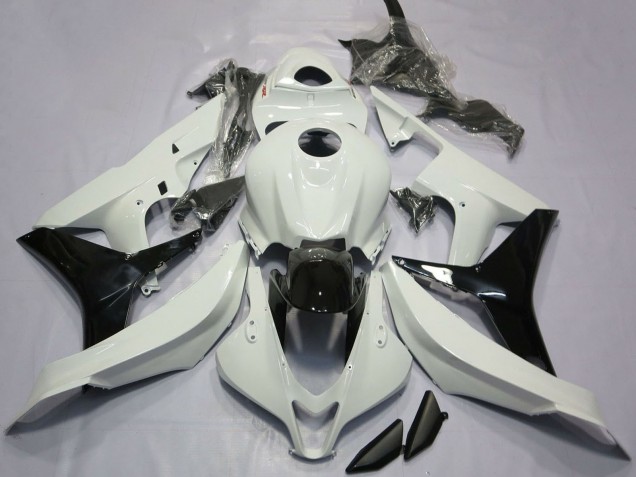 Lojas Carenagens Moto Honda CBR600RR 2007-2008 - Branco Preto Brilhante