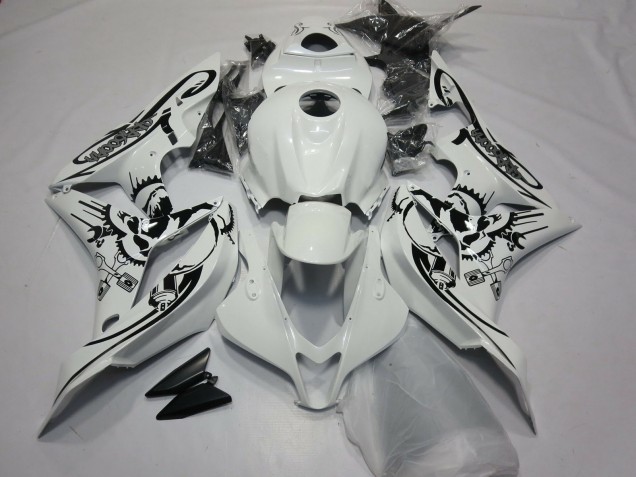 Lojas Carenagens Moto Honda CBR600RR 2007-2008 - Branco Preto