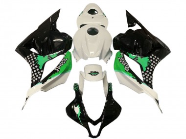 Lojas Carenagens Moto Honda CBR600RR 2009-2012 - Branco Verde Preto Brilhante Respingos