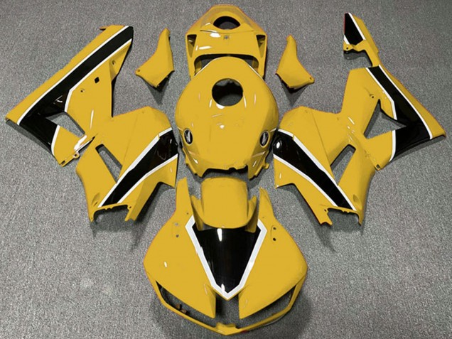 Lojas Carenagens Moto Honda CBR600RR 2013-2023 - Amarelo Branco Preto Brilhante