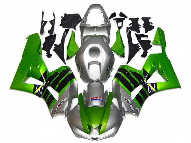 Lojas Carenagens Moto Honda CBR600RR 2013-2023 - Prata Verde Preto Brilhante HRC