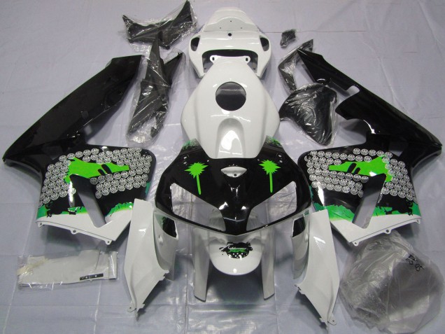 Lojas Carenagens Moto Honda CBR600RR 2005-2006 - Branco Verde Preto Respingos