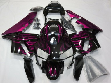 Lojas Carenagem Moto Honda CBR600RR 2003-2004 - Preto Brilhante Roxo Chama