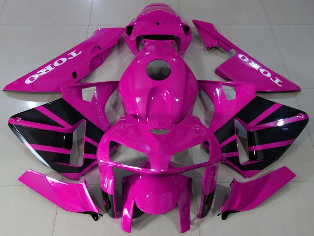 Lojas Carenagens Moto Honda CBR600RR 2005-2006 - Rosa Choque Preto OEM Estilo