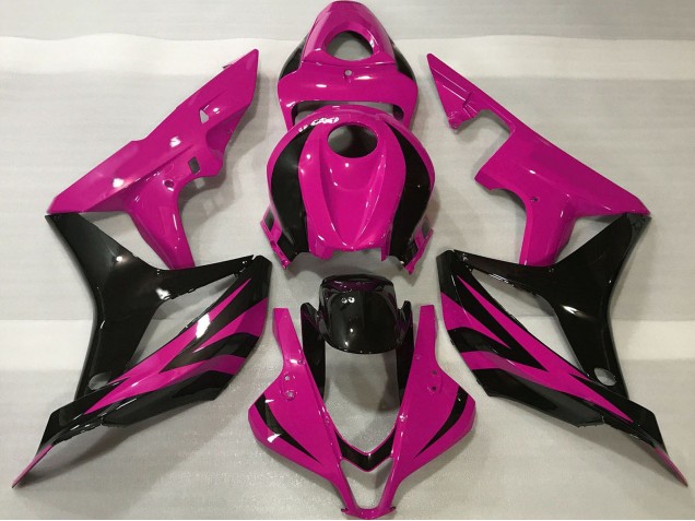 Lojas Carenagem Moto Honda CBR600RR 2007-2008 - Rosa Preto Brilhante OEM Estilo