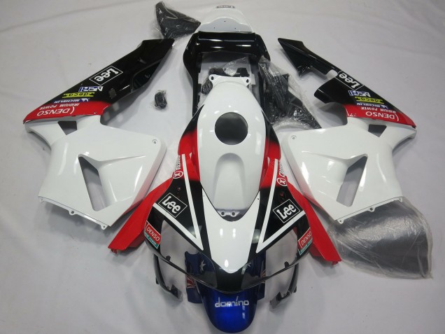 Lojas Carenagens Moto Honda CBR600RR 2003-2004 - Branco Vermelho Azul Preto Brilhante Lee