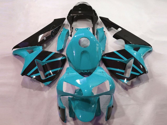 Lojas Carenagens Moto Honda CBR600RR 2003-2004 - Azul Claro Preto Brilhante OEM Estilo