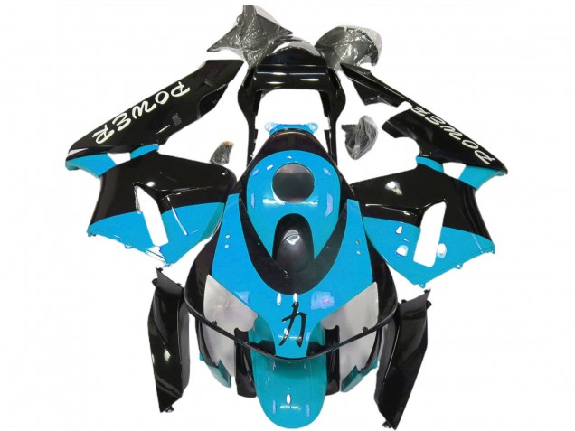 Lojas Carenagens Moto Honda CBR600RR 2003-2004 - Azul Claro Preto Brilhante Power