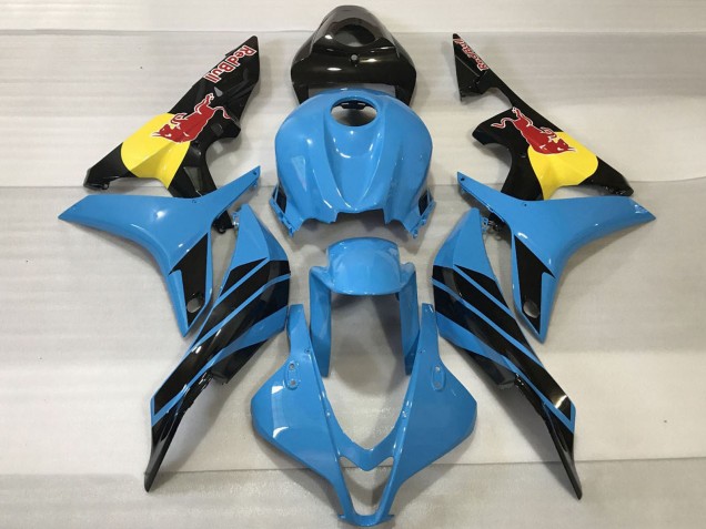 Lojas Carenagens Moto Honda CBR600RR 2007-2008 - Azul Claro Amarelo Preto Brilhante Red Bull