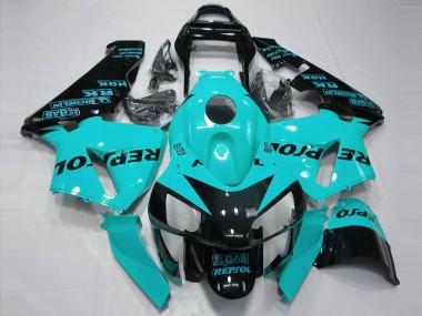 Lojas Carenagens Moto Honda CBR600RR 2003-2004 - Azul Claro Preto Brilhante Repsol