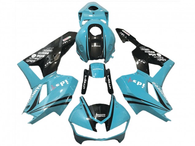 Lojas Carenagens Moto Honda CBR600RR 2013-2023 - Azul Claro Preto Brilhante