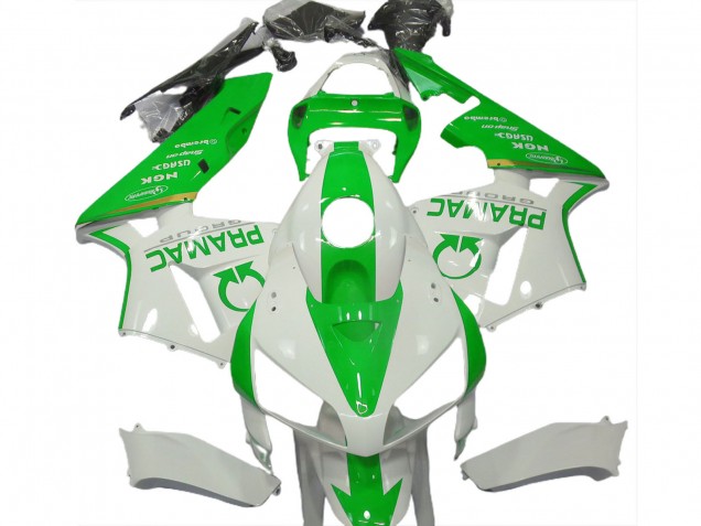 Lojas Carenagens Moto Honda CBR600RR 2005-2006 - Branco Verde Claro Pramac