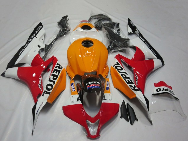 Lojas Carenagens Moto Honda CBR600RR 2007-2008 - Laranja Branco Vermelho Preto Brilhante Repsol