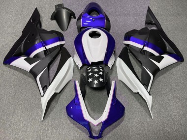 Lojas Carenagens Moto Honda CBR600RR 2009-2012 - Azul Escuro Preto Fosco Estrela